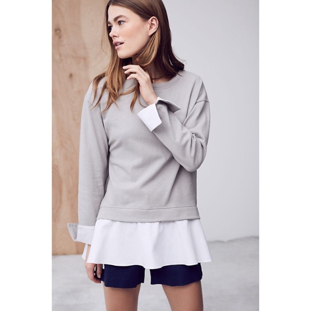 NWT Anthropologie layered poplin sweatshirt